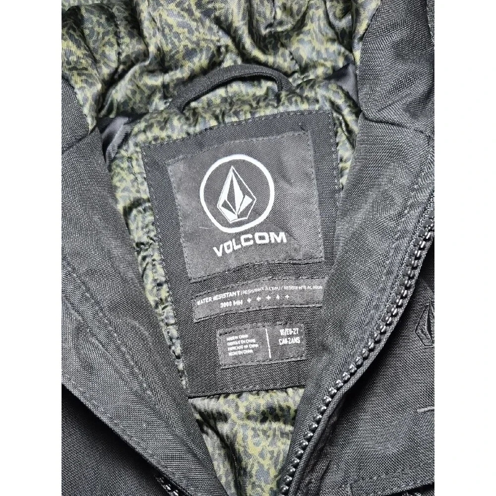 Volcom Black Hooded Jacket with Faux Fur Lining 2T